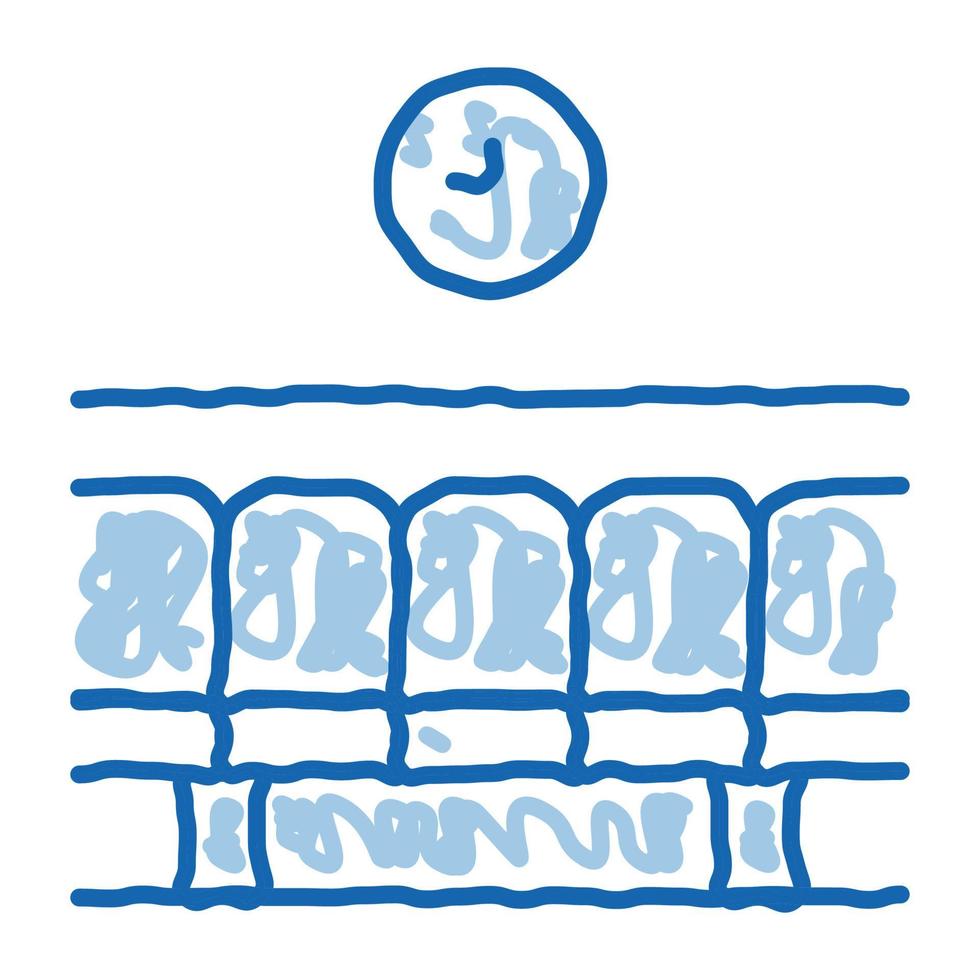 ilustración de dibujado a mano de icono de doodle de asientos de espera de estación de tren vector