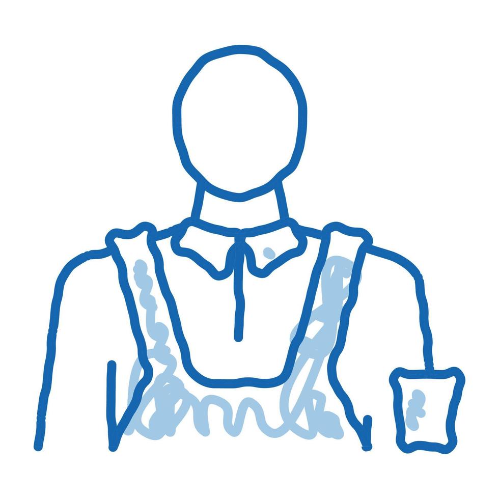 barista profession doodle icon hand drawn illustration vector