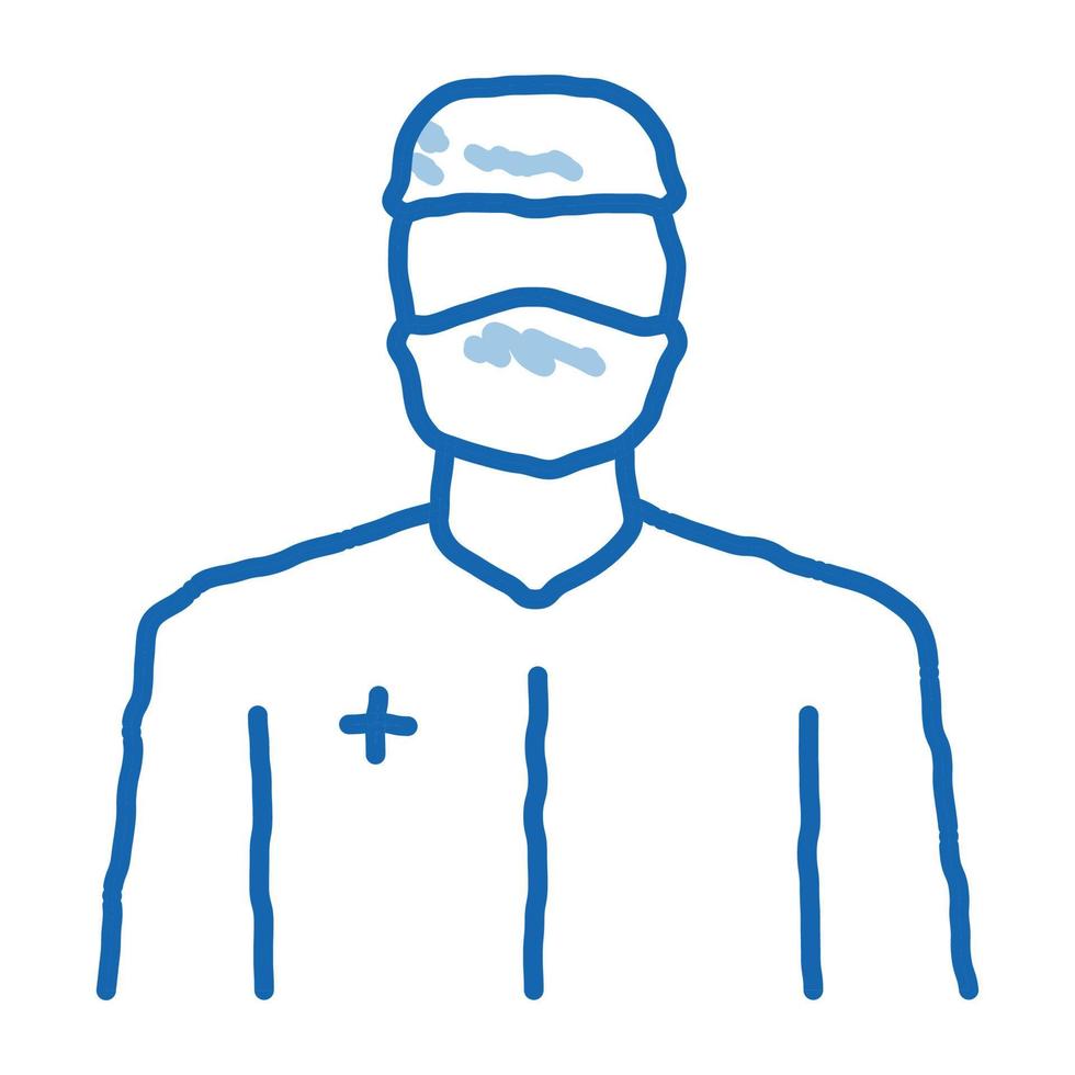 doctor profession doodle icon hand drawn illustration vector