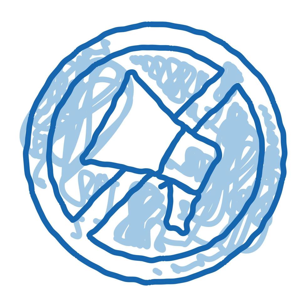 loudspeaker crossed out sign doodle icon hand drawn illustration vector