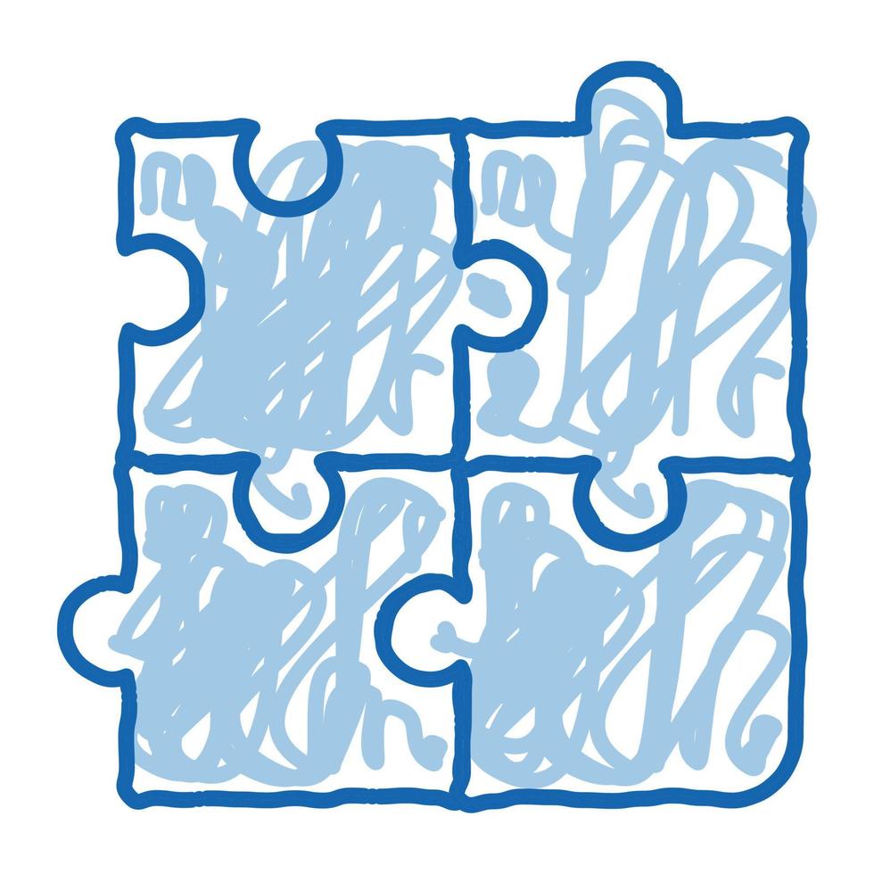 juego interactivo para niños rompecabezas doodle icono dibujado a mano ilustración vector