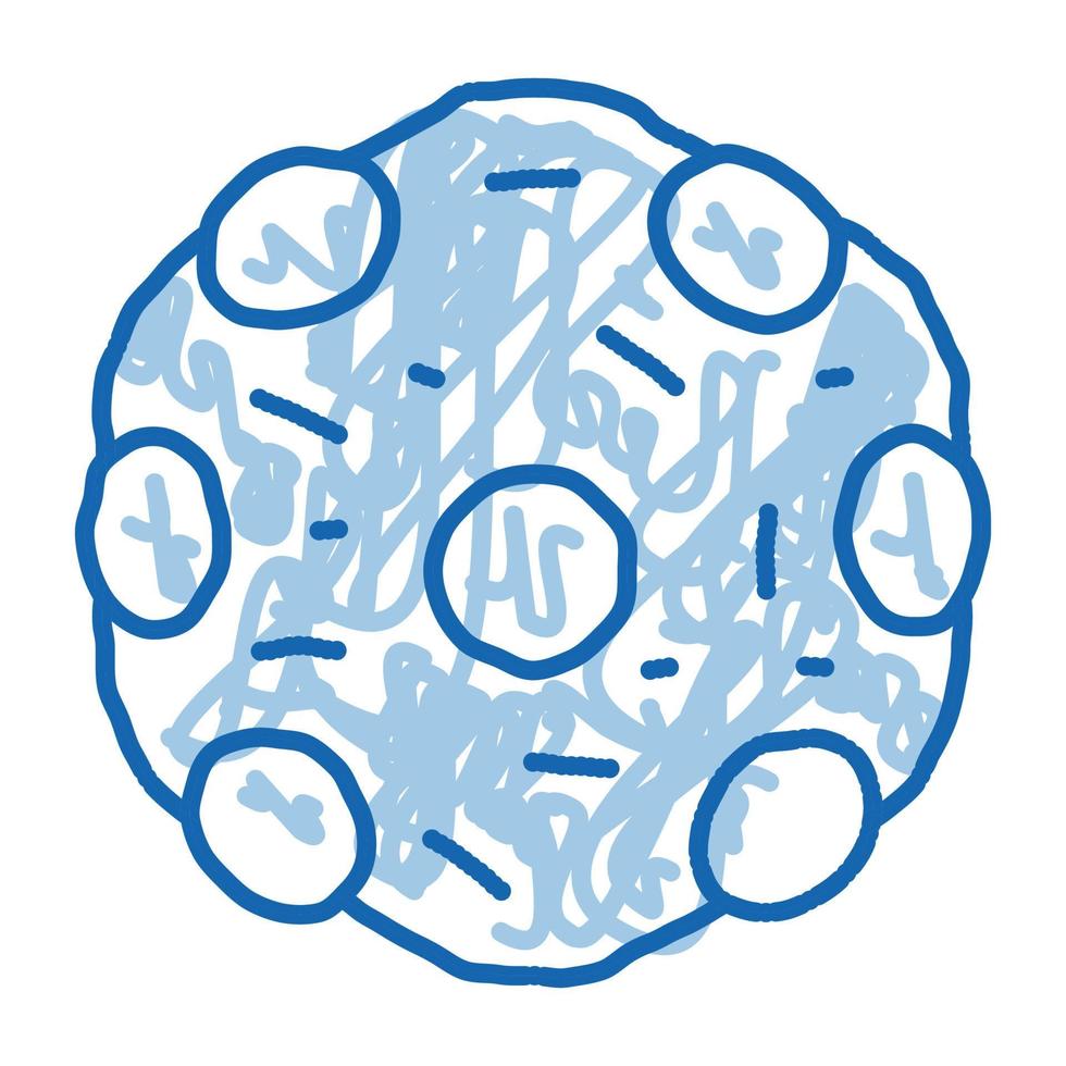 Laboratory Microscopic Bacterium doodle icon hand drawn illustration vector