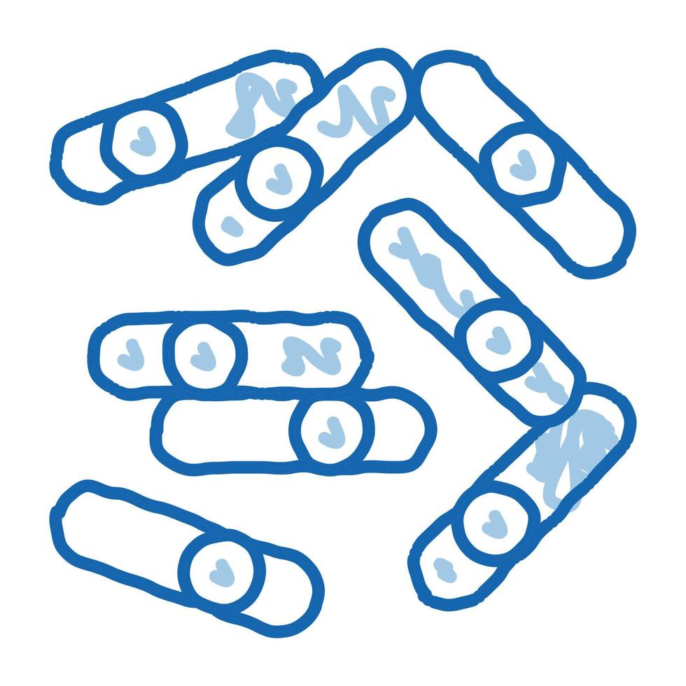 Microscopic Bacterium Sticks doodle icon hand drawn illustration vector