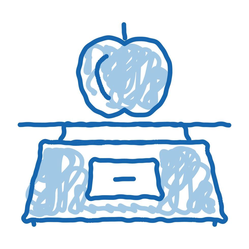 comida sana fruta manzana doodle icono dibujado a mano ilustración vector