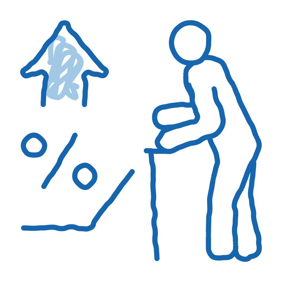 ilustración de dibujado a mano de icono de doodle de porcentaje de agua de uñas vector