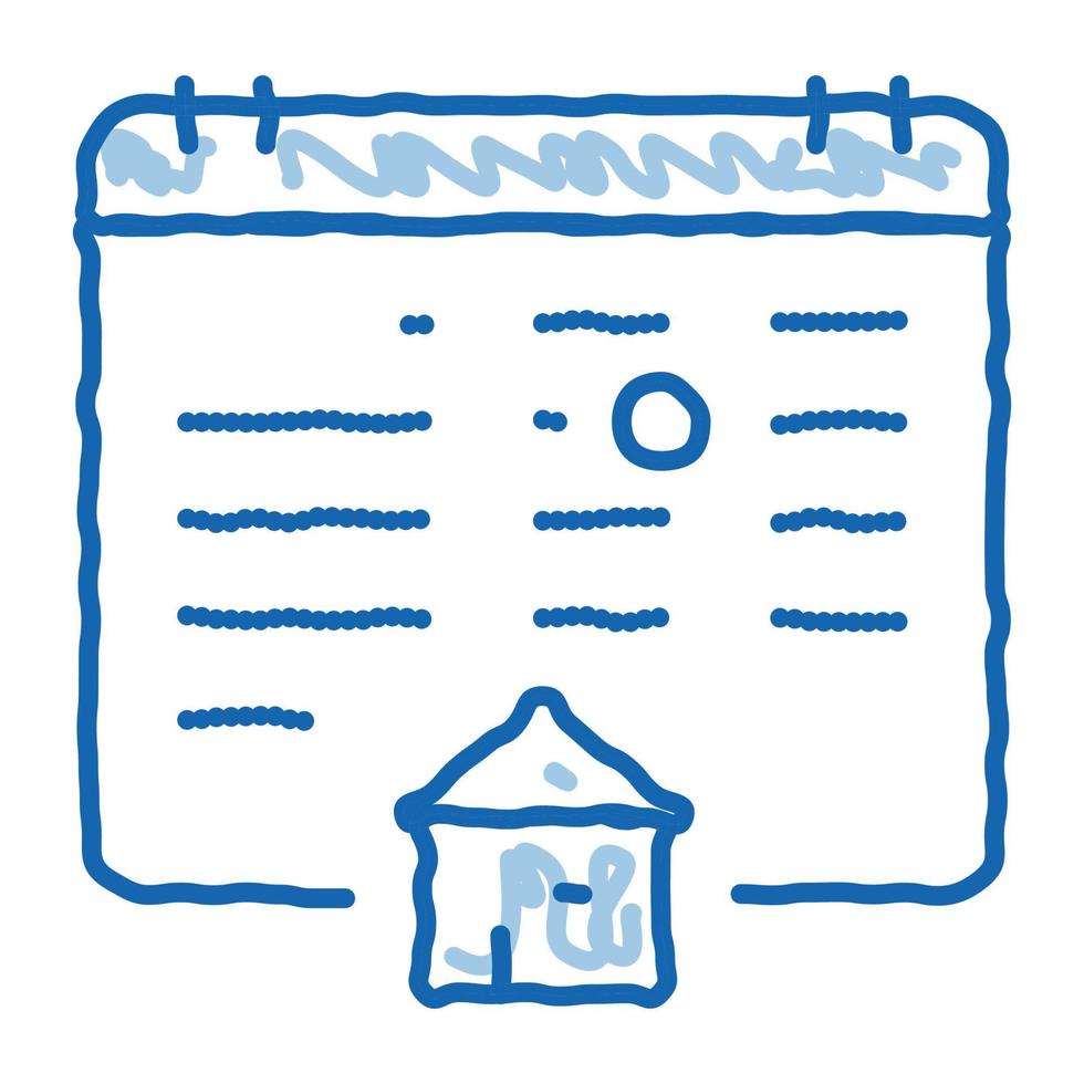house buy deal date doodle icon hand drawn illustration vector