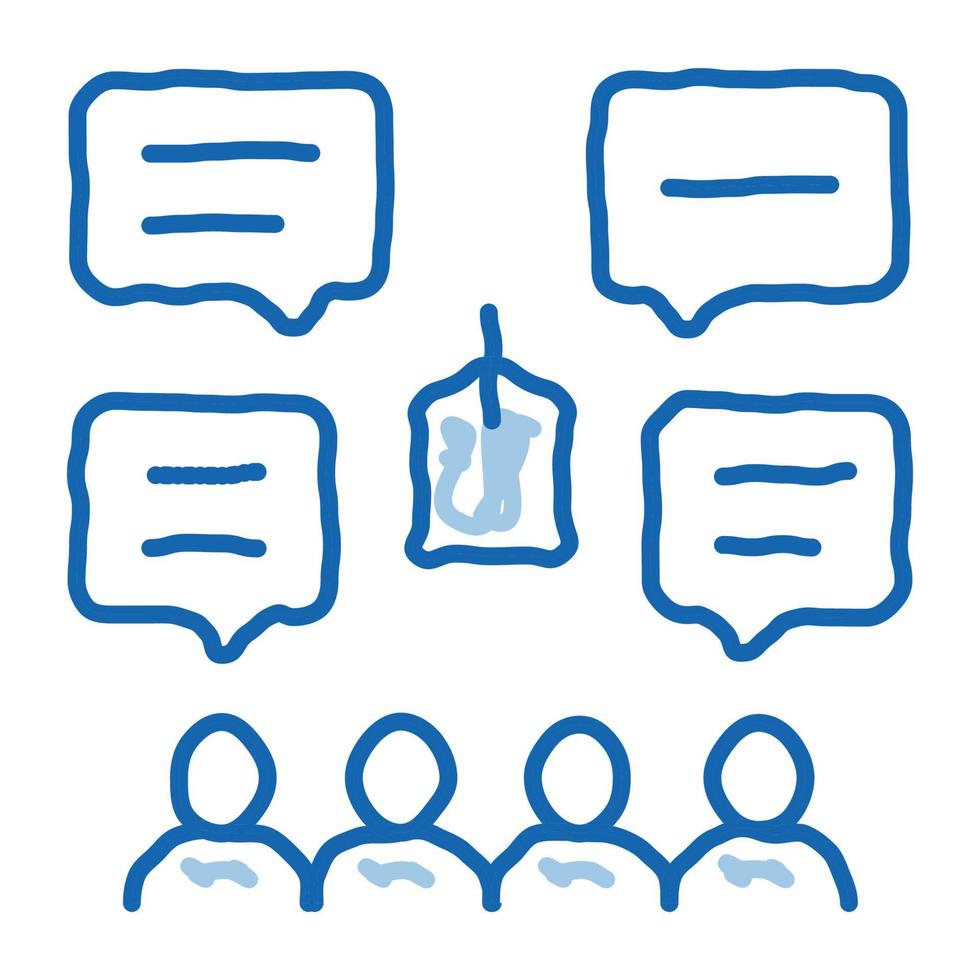 people discuss price doodle icon hand drawn illustration vector