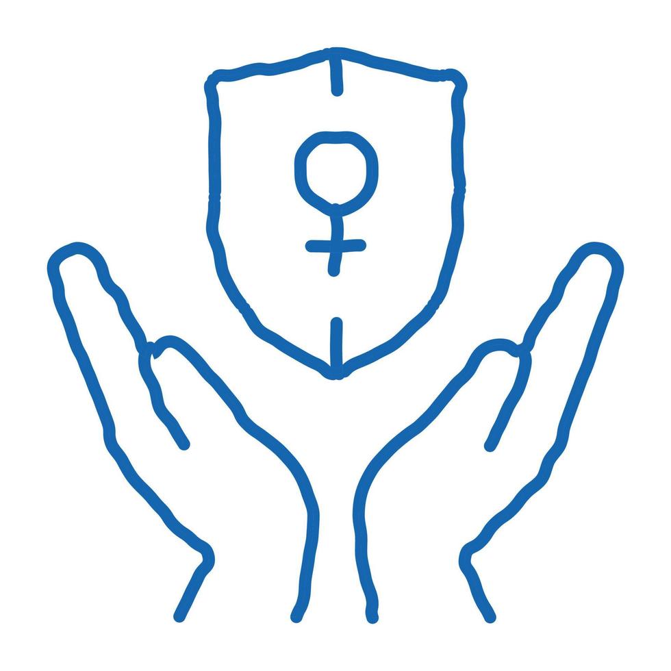 protection female sex doodle icon hand drawn illustration vector