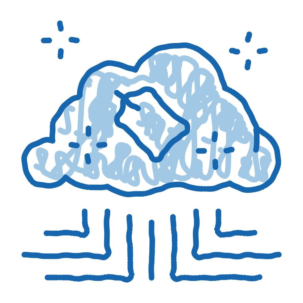 label in internet cloud doodle icon hand drawn illustration vector