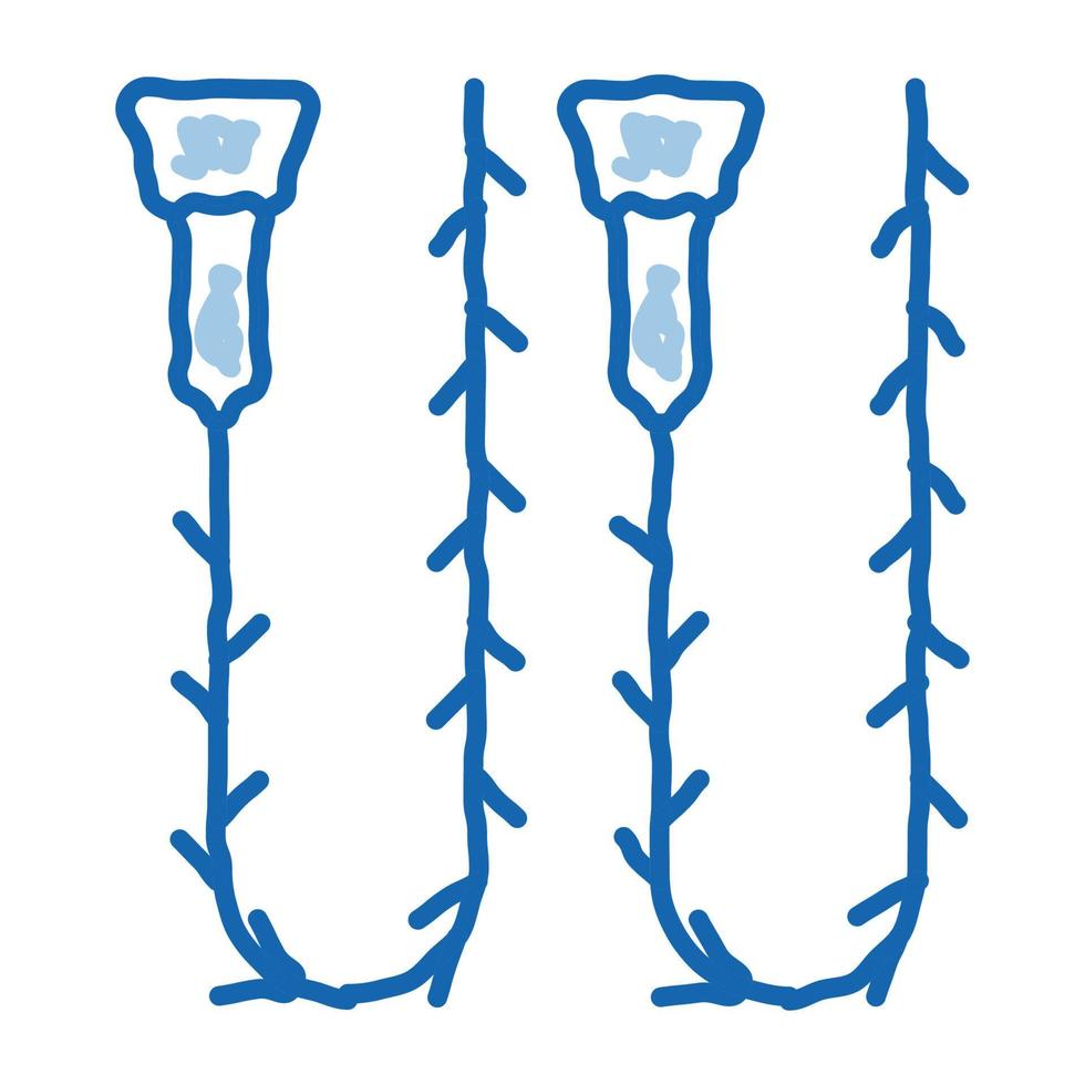 drain cleaning stick claw doodle icon hand drawn illustration vector