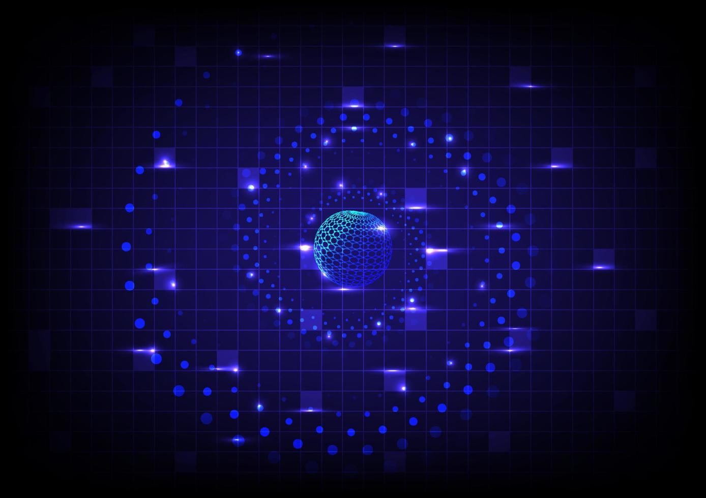 Abstract background nucleus hub antenna wireless internet online technology futuristic glow vector illustration