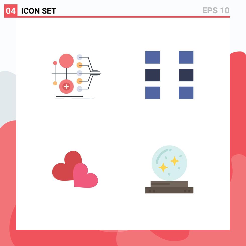 4 Flat Icon concept for Websites Mobile and Apps monetization heart transfer ui loves Editable Vector Design Elements
