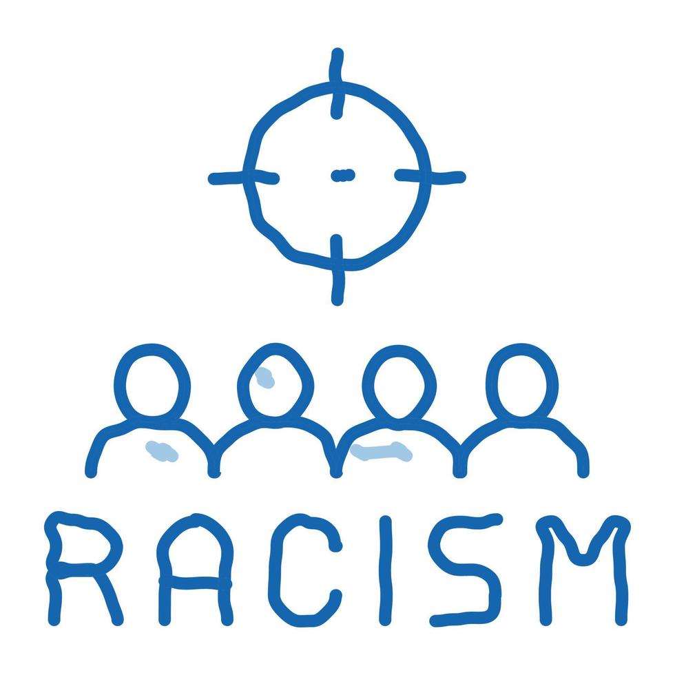 racism target aim doodle icon hand drawn illustration vector