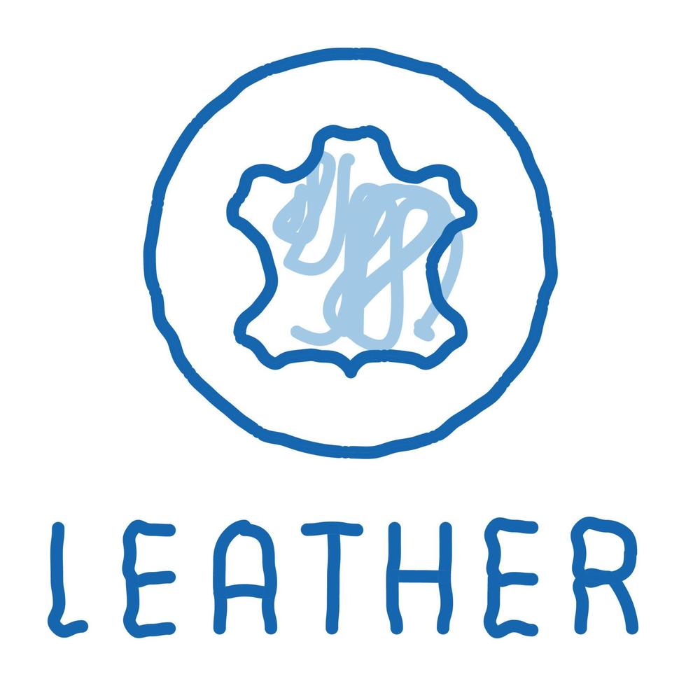genuine leather label doodle icon hand drawn illustration vector