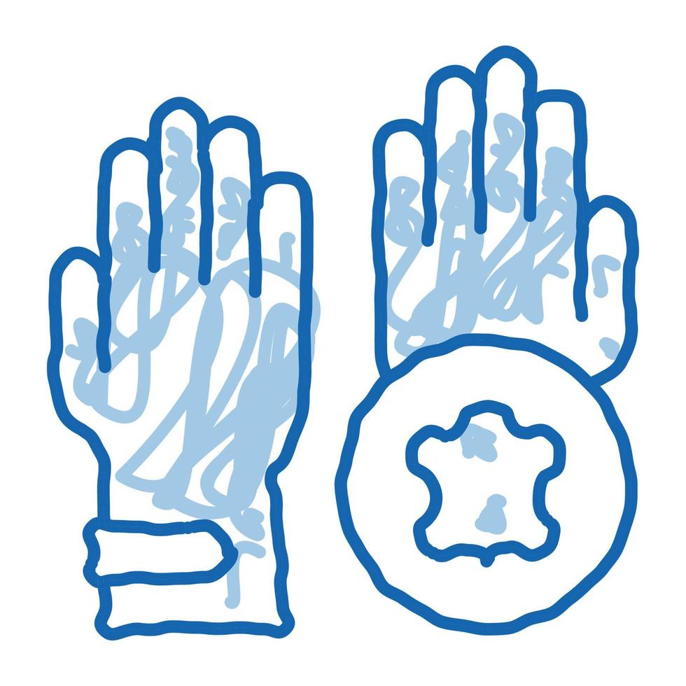 guantes de cuero doodle icono dibujado a mano ilustración vector