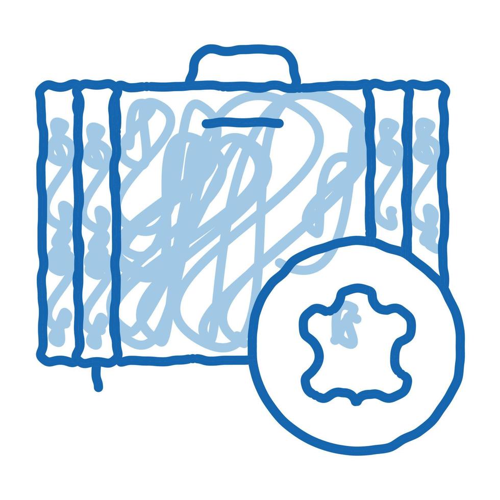 leather luggage doodle icon hand drawn illustration vector