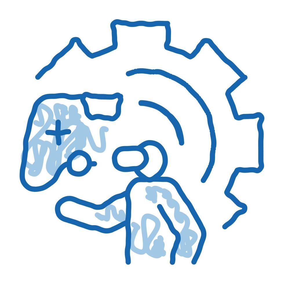 game development and testing doodle icon hand drawn illustration vector