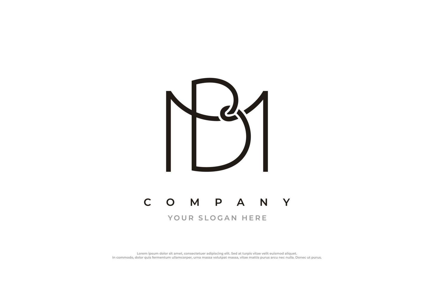 Initial Letter BM or MB Monogram Logo Design Vector Template