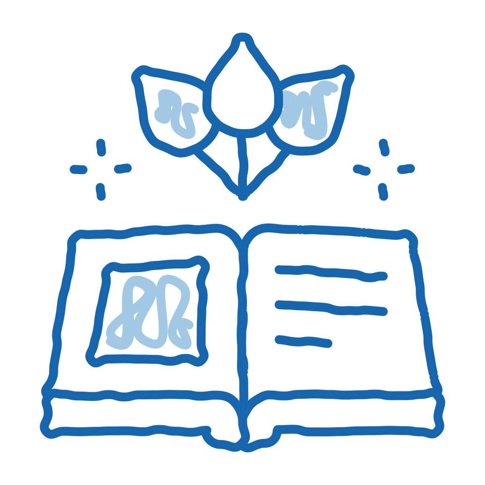 libro sobre medicina tradicional doodle icono dibujado a mano ilustración vector