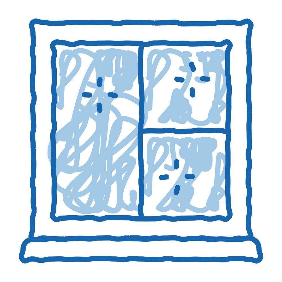 shockproof glass in window doodle icon hand drawn illustration vector