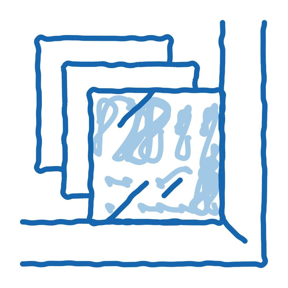 icono de doodle de ventana de vidrio laminado ilustración dibujada a mano vector