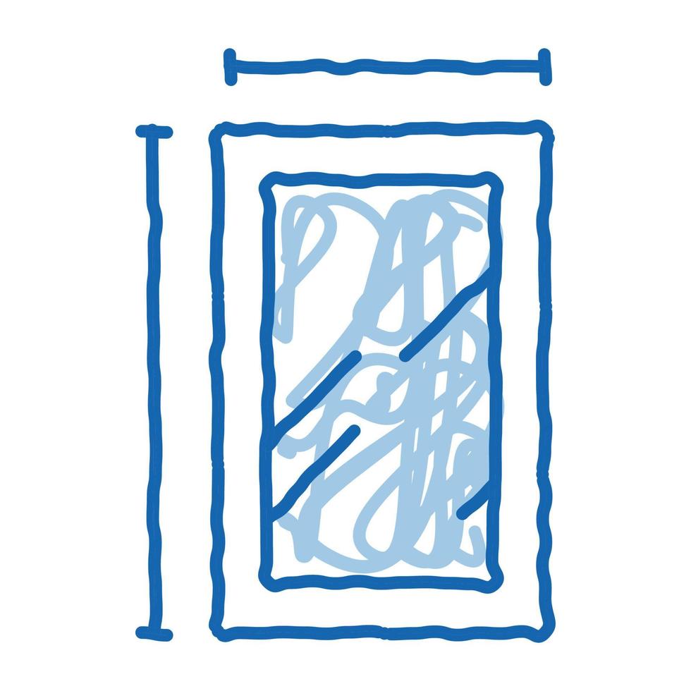 window dimensions doodle icon hand drawn illustration vector