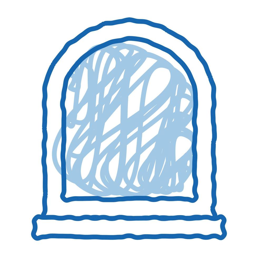 ventana arqueada doodle icono dibujado a mano ilustración vector