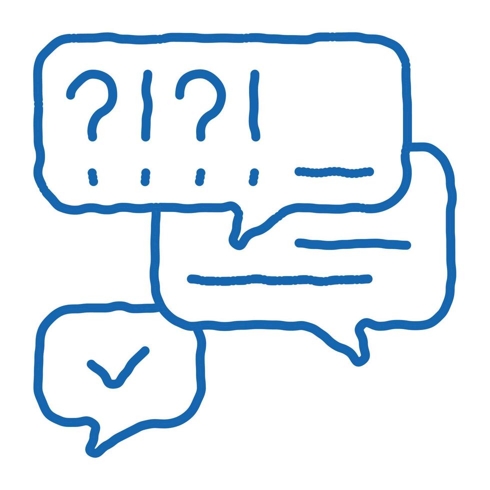 many questions and answers doodle icon hand drawn illustration vector