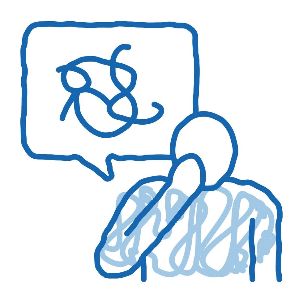 confusion of thoughts in humans doodle icon hand drawn illustration vector