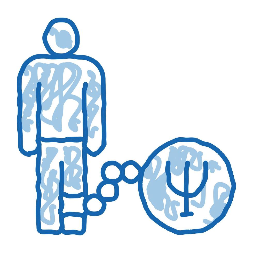 severity in form of psychological disorder in human doodle icon hand drawn illustration vector