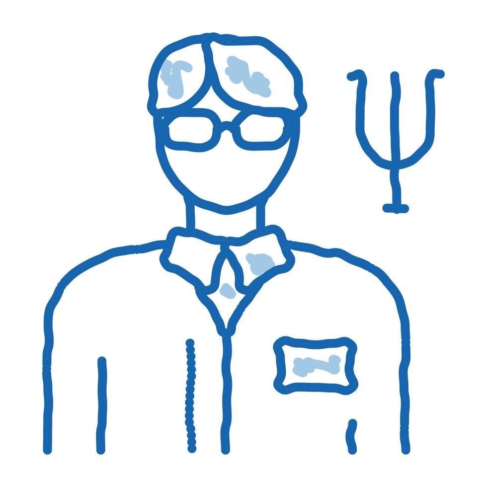 representante médico científico de psicología doodle icono dibujado a mano ilustración vector