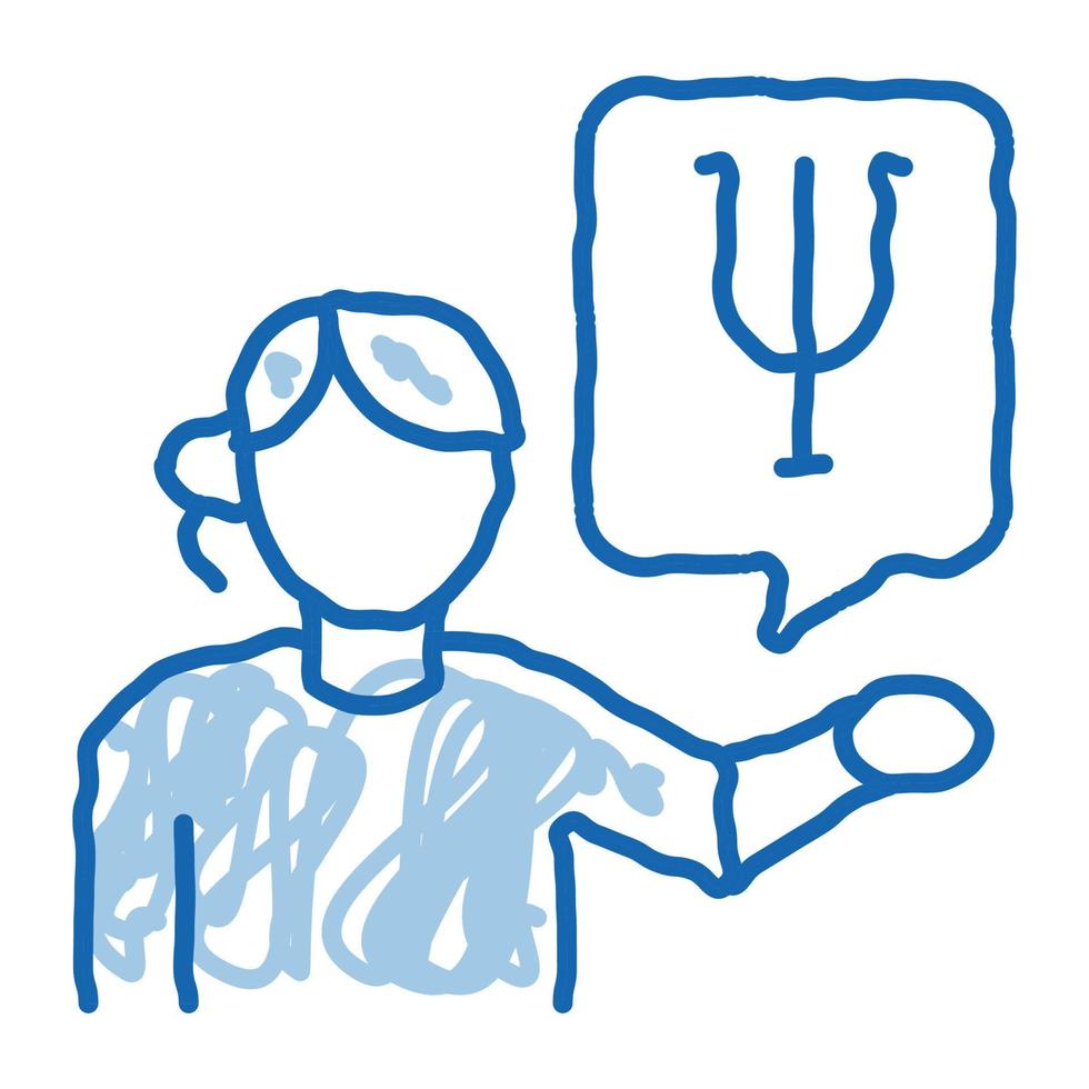 representative of field of psychology doodle icon hand drawn illustration vector
