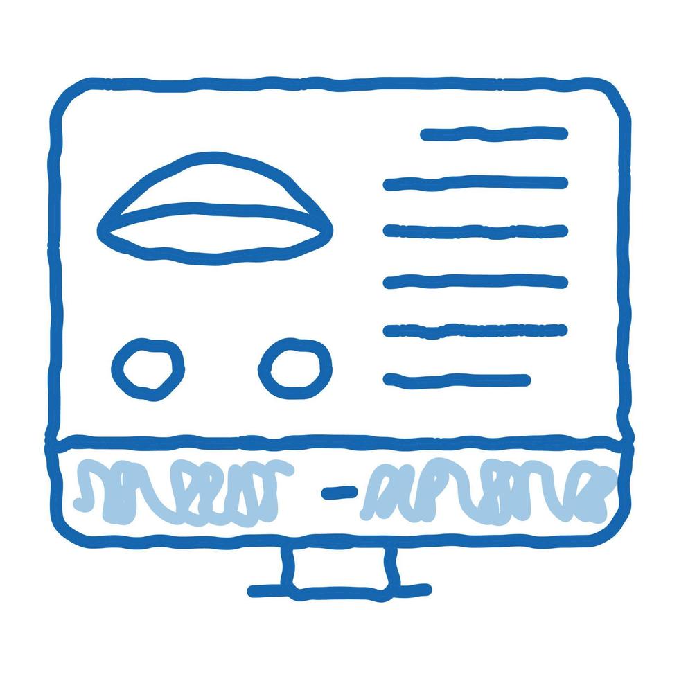 computer vision analysis doodle icon hand drawn illustration vector