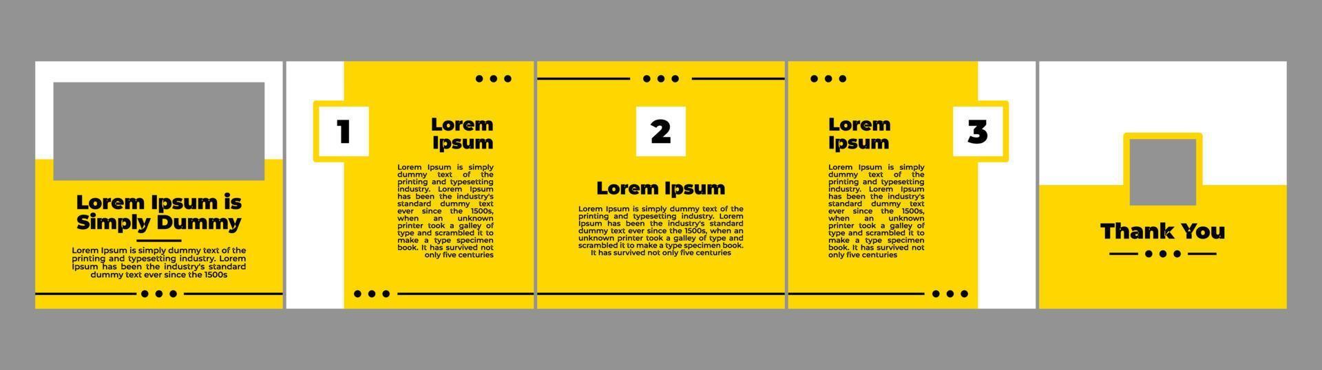 plantilla de maqueta de diseño de carrusel para publicación en redes sociales con tema de color amarillo vector