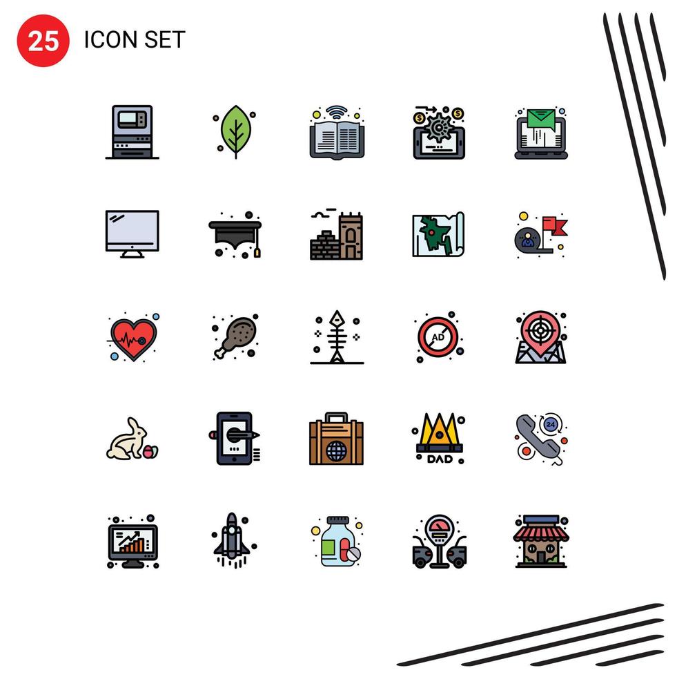 25 Creative Icons Modern Signs and Symbols of letter online evaluation spring data management signal Editable Vector Design Elements