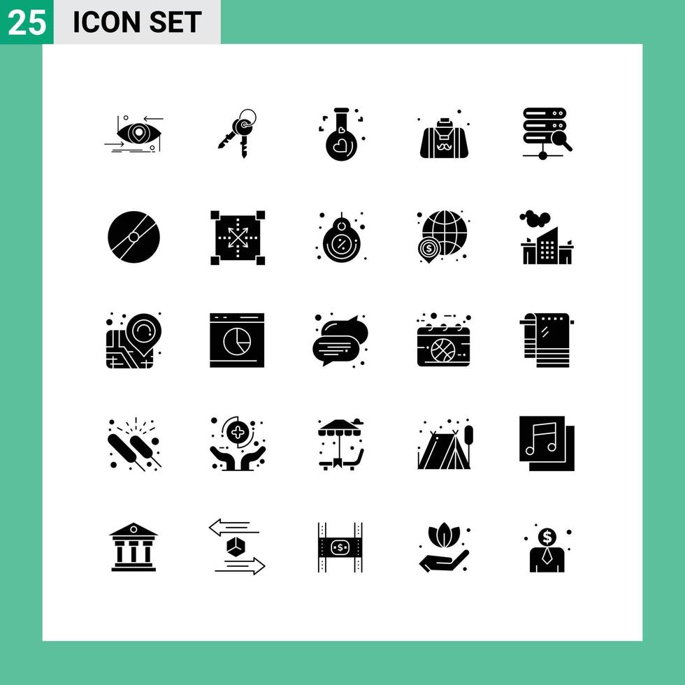 conjunto de 25 iconos de ui modernos símbolos signos para caballero padre casa papá boda elementos de diseño vectorial editables vector