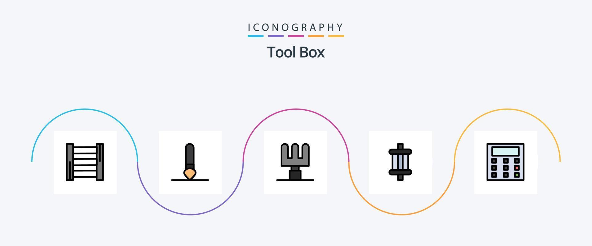 Tools Line Filled Flat 5 Icon Pack Including . auto. math. calculation vector