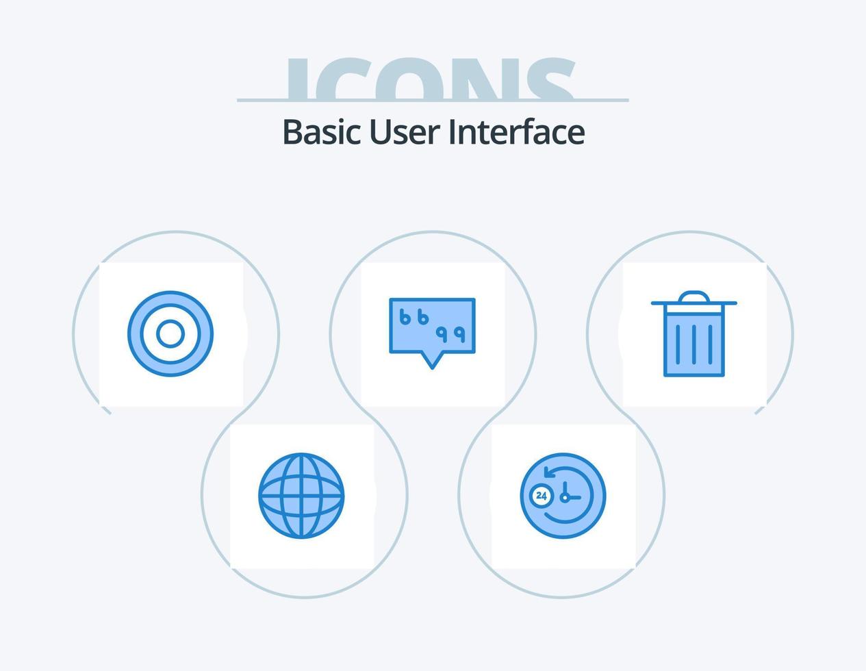 Basic Blue Icon Pack 5 Icon Design. . ui. line. trash. quote vector