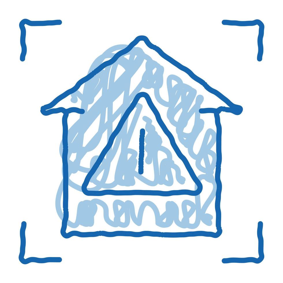 unsafe home detection doodle icon hand drawn illustration vector