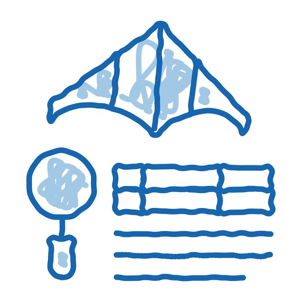cometa vuelo investigación doodle icono dibujado a mano ilustración vector