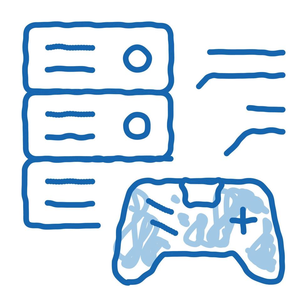 game main menu doodle icon hand drawn illustration vector