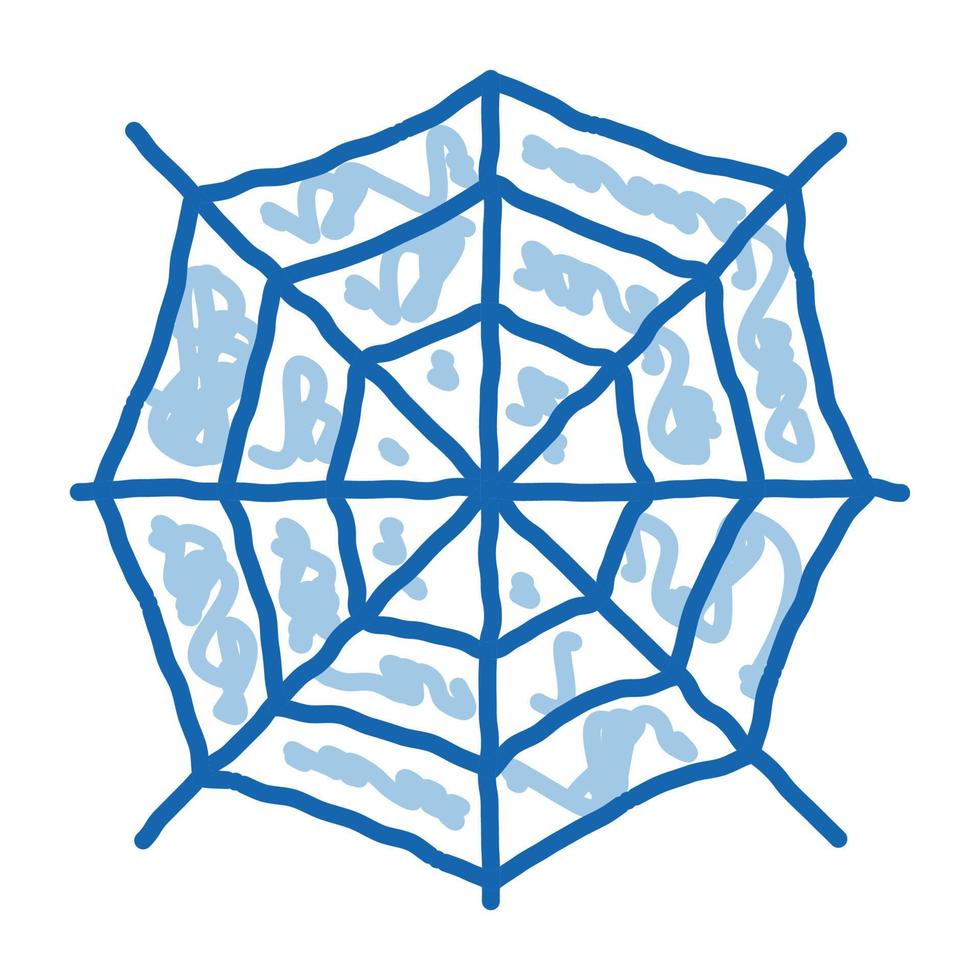 halloween spider web doodle icon hand drawn illustration vector