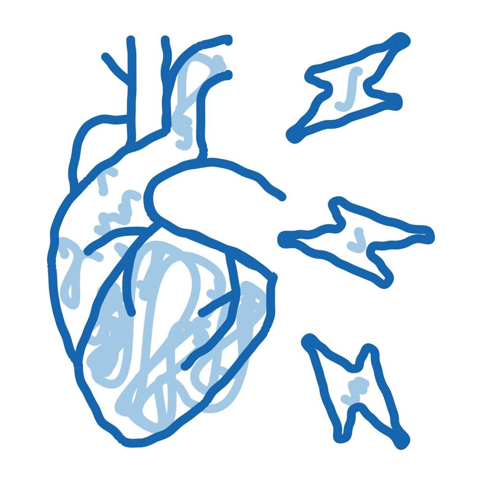hypertension illness doodle icon hand drawn illustration vector