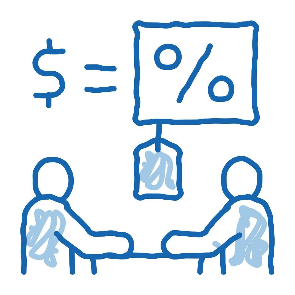 negotiation table interest and money icon vector illustration