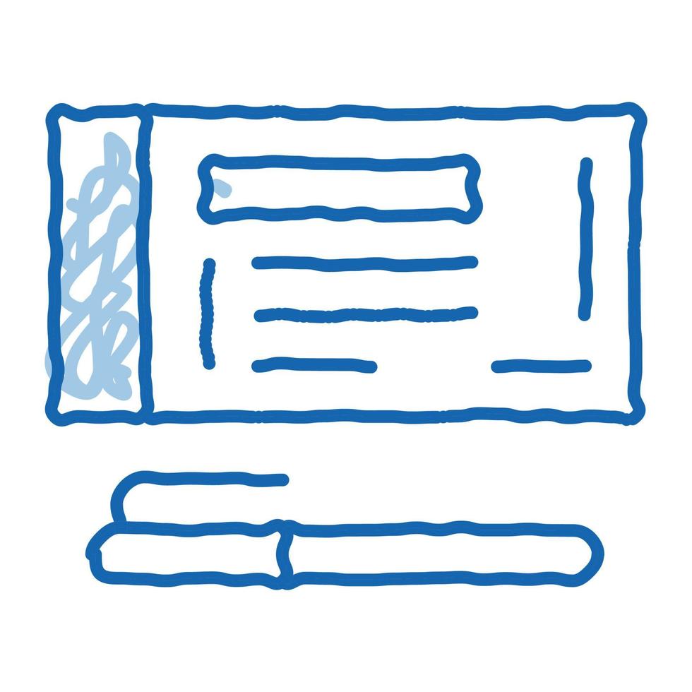 to fill out check with pen doodle icon hand drawn illustration vector