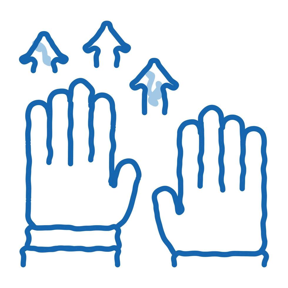 levantando las manos doodle icono dibujado a mano ilustración vector