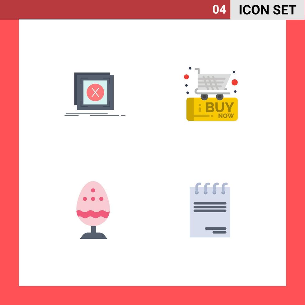 Modern Set of 4 Flat Icons Pictograph of error boiled problem buy easter Editable Vector Design Elements