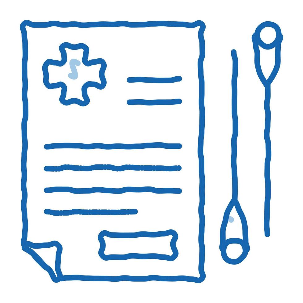 ilustración de dibujado a mano de icono de doodle de referencia médica de acupuntura vector