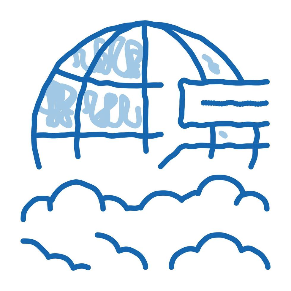 nube ciencia doodle icono dibujado a mano ilustración vector