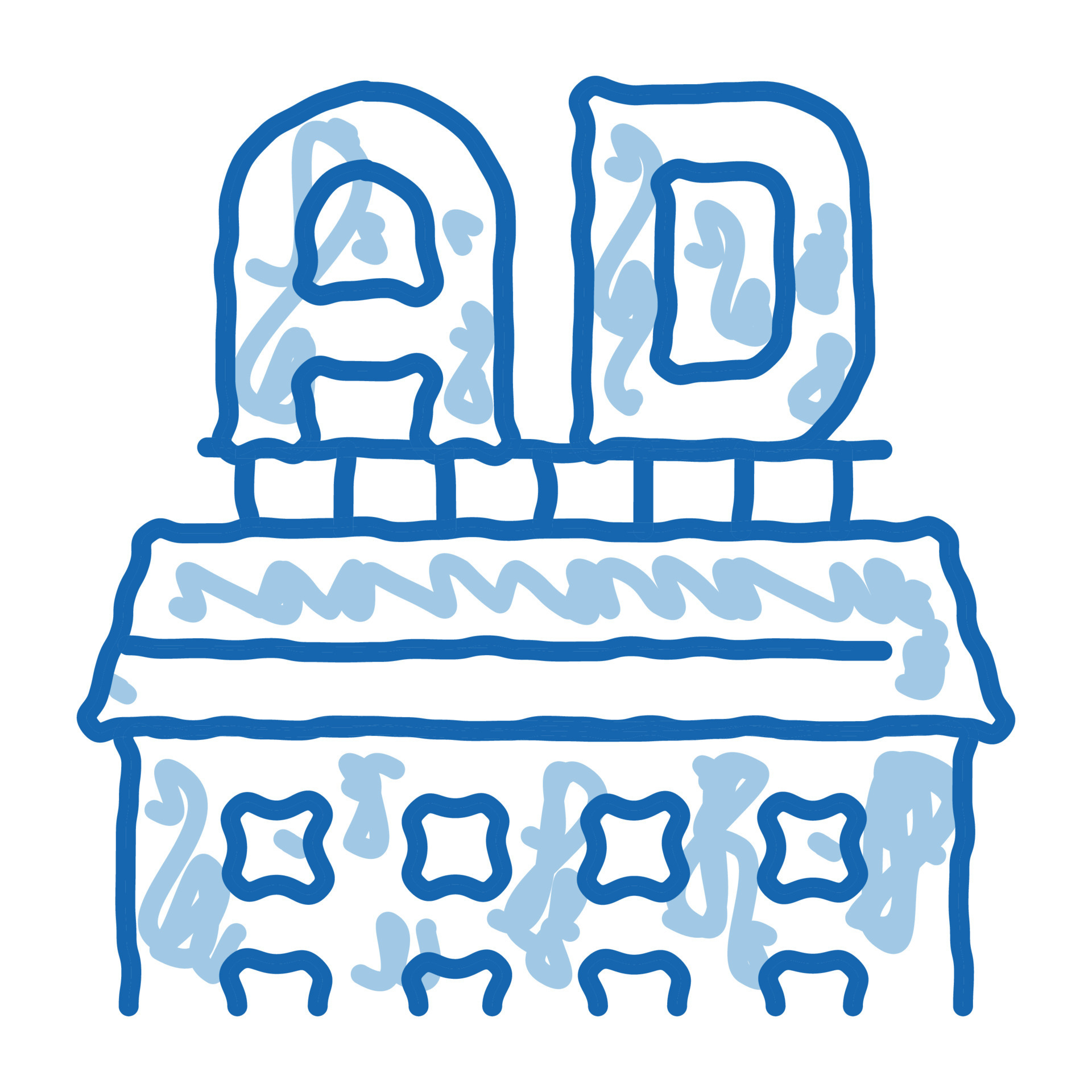 ads sign on roof of store doodle icon hand drawn illustration 17802478